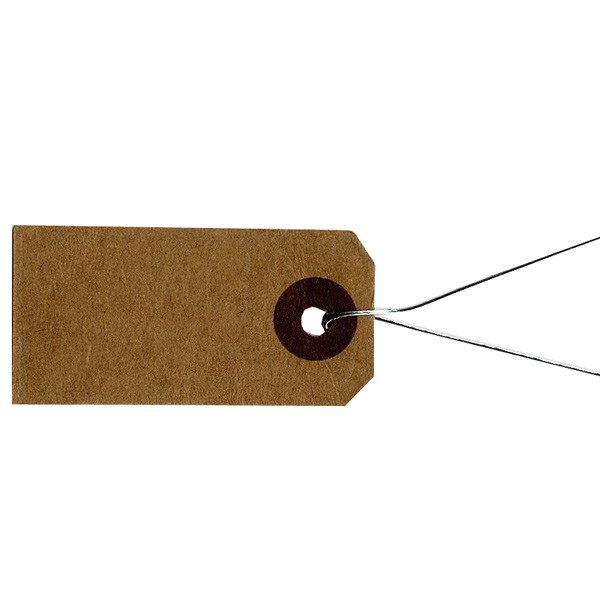 Etiquettes kraft 2x4cm + fil métallique 50 pièces