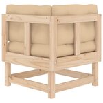 vidaXL Canapé d'angle avec coussins bois de pin solide