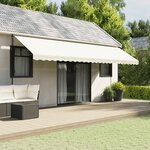 vidaXL Tissu de remplacement de cantonnière d’auvent rayure crème 6 m