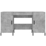 Bureau table poste de travail meuble d'ordinateur informatique étude 140 x 50 x 75 cm bois d'ingénierie gris 02_0023838