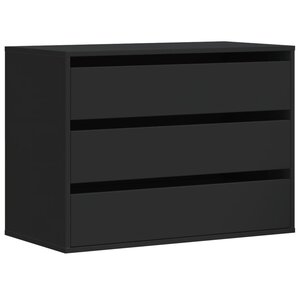 vidaXL Commode d'angle noir 80x41x58 cm bois d'ingénierie