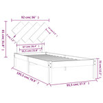 vidaXL Cadre de lit sans matelas blanc 90x190 cm bois massif