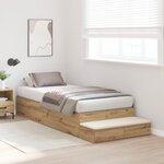 vidaXL lit de rangement Artisan chêne 75x190 cm