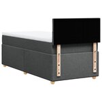 vidaXL Sommier à lattes de lit avec matelas Gris foncé 80x200 cm Tissu