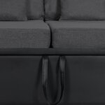 vidaXL Canapé-lit extensible à 4 places Similicuir Noir