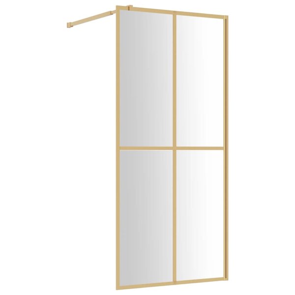 vidaXL Paroi de douche avec verre ESG transparent doré 90x195 cm