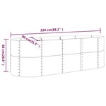vidaXL Lit surélevé de jardin Acier enduit de poudre 224x80x68 cm gris