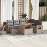 vidaXL Salon de jardin avec coussins 8 Pièces beige résine tressée