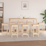 vidaXL Ensemble de bar 9 Pièces Bois de pin massif