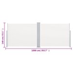 vidaXL Auvent latéral rétractable Crème 140 x 1000 cm