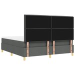 vidaXL Lit à ressorts avec matelas et banc Gris foncé 180x200 cm Tissu