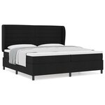 Lit box spring vidaXL avec matelas noir 200x200 cm en tissu