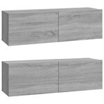 vidaXL Ensemble de meubles TV 4 Pièces Sonoma gris Bois d'ingénierie