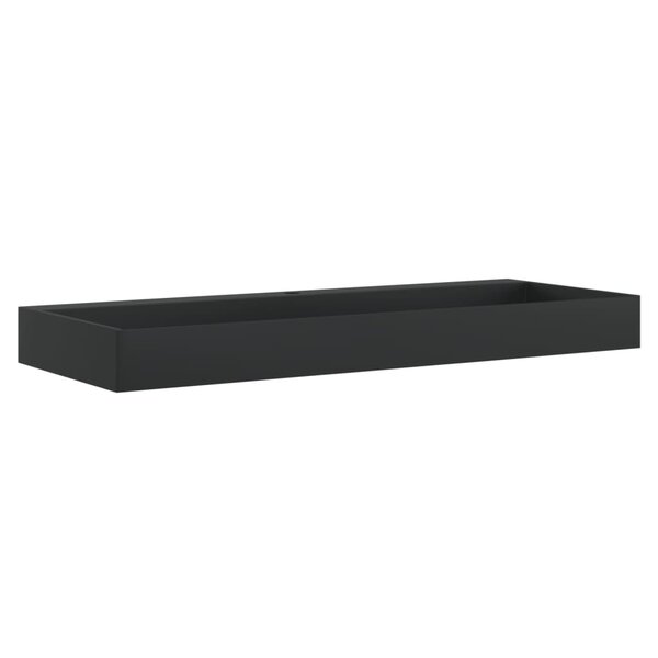 vidaXL Vasque 120x46x11 cm fonte minérale/marbre noir mat