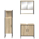 vidaXL Ensemble de meubles de salle de bain en 3 pièces Chêne