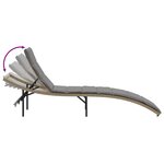 vidaXL Chaise longue avec coussin beige 55x199x50 cm résine tressée