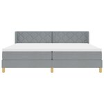 vidaXL Lit Sommier Avec Matelas Gris Clair 200x200 cm Tissu