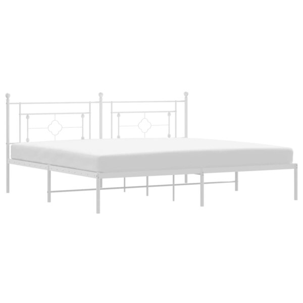 vidaXL Cadre de lit métal avec tête de lit blanc 193x203 cm