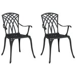 Chaises de jardin vidaXL 2 Pièces Aluminium coulé Noir