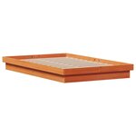 vidaXL Cadre de lit à LED cire marron 120x200 cm bois de pin massif