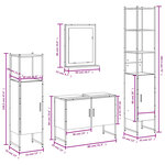 vidaXL Ensemble d'armoires de salle de bain 4 Pièces sonoma gris