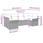 vidaXL Ensemble de 6 pièces de Canapé de Jardin avec Coussins Noir Poly Rattan