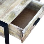 vidaXL Table basse avec 2 tiroirs Bois de manguier massif 100x60x40 cm