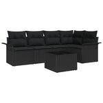 vidaXL Ensemble de canapé de jardin 6 pièces avec coussins beige en rotin synthétique