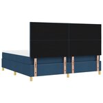 vidaXL Lit à ressorts avec matelas bleu 200x200 cm en tissu