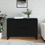 vidaXL Buffet noir 104x35x70 cm bois d’ingénierie