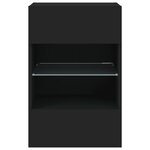 vidaXL Meubles TV muraux avec lumières LED 2 Pièces noir 40x30x60 5 cm