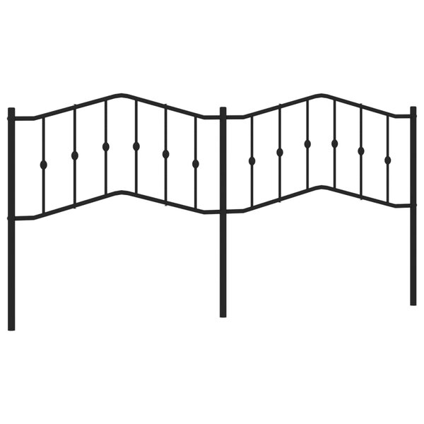 vidaXL Tête de lit métal noir 193 cm