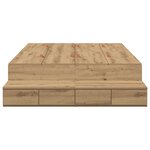vidaXL Cadre de lit de stockage Chêne Artisan 120x190 cm