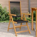 vidaXL Chaises de jardin lot de 2 noir bois d'acacia et polypropylène