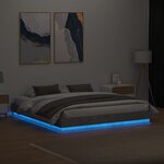 vidaXL Cadre de lit avec LED sans matelas gris béton 200x200 cm