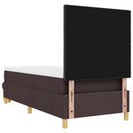 Lit à ressorts vidaXL avec matelas et banc marron foncé 100x200 cm en tissu