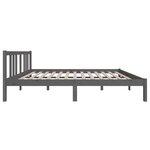 vidaXL Cadre de lit Gris Bois massif 140x190 cm