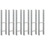 vidaXL Piquets de clôture 6 Pièces Argenté 12x6x60 cm Acier galvanisé