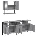 vidaXL Ensemble de meubles de salle de bain 3 Pièces Sonoma gris
