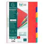 Intercalaires Carte Lustrée 225g 8 Positions - A4 - Couleurs Assorties - X 25 - Exacompta