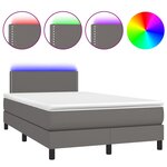 vidaXL Sommier à lattes de lit avec matelas et LED Gris 120x200 cm