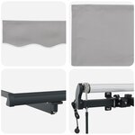 Auvent rétractable automatique vidaXL Gris Clair 350x250 cm