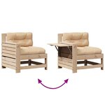vidaXL Salon de jardin 8 Pièces avec coussins Bois de pin massif