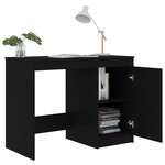 vidaXL Bureau Noir 100x50x76 cm Bois d’ingénierie