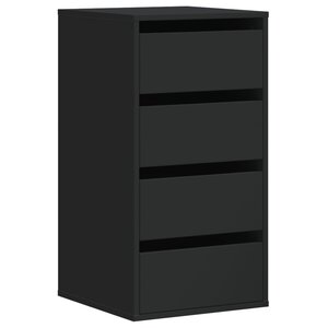vidaXL Commode d'angle noir 40x41x76 cm bois d'ingénierie