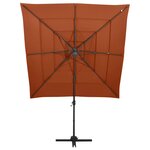 vidaXL Parasol de jardin à 4 niveaux avec mât en aluminium terre cuite