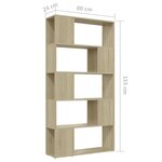 vidaXL Bibliothèque de séparation Chêne sonoma 80x24x155 cm Aggloméré