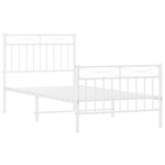 vidaXL Cadre de lit métal sans matelas avec pied de lit blanc 90x190cm