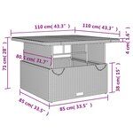 vidaXL Ensemble à manger de jardin coussins 5Pièces Noir Résine tressée