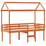 vidaXL Lit haut sans matelas cire marron 80x200 cm bois de pin massif